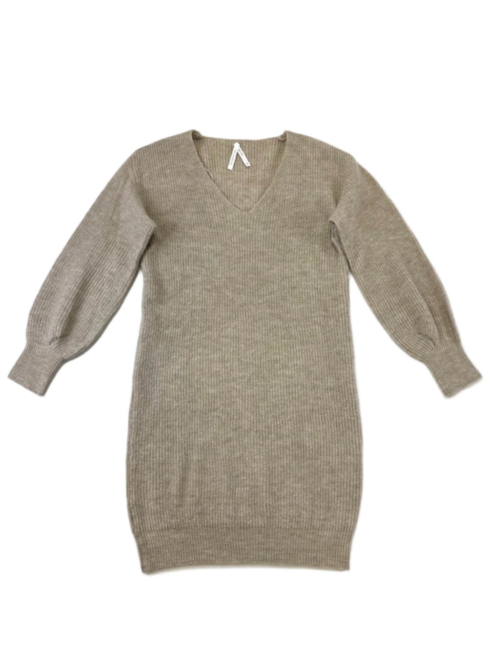 Dreamers sweater dress Medium Large neutral ribknit Vneck